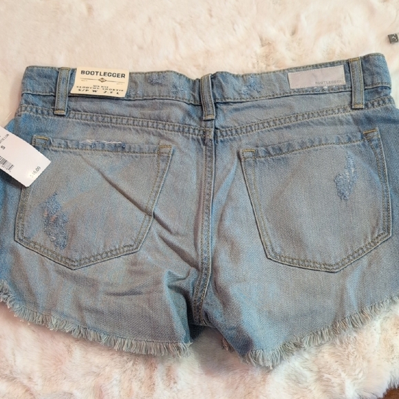 Ripped Light Blue Denim Shorts - Picture 4 of 6